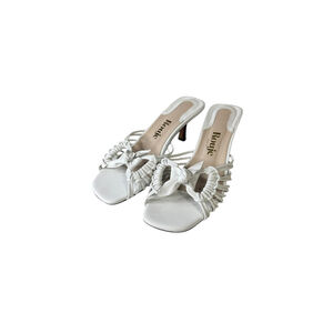 Women's Rouje White Leather Mules